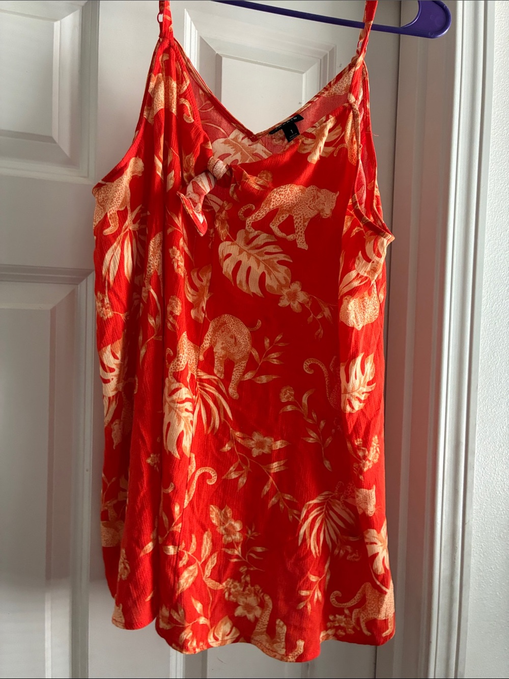 Torrid Size 1 Tropical Leopard Print Tie Neck Cami Tank Top Plus Size